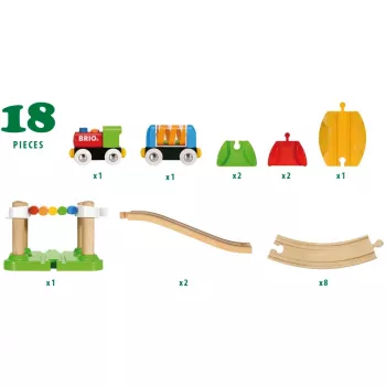 Traukinukas medinis su vaivorykštiniu tiltu Ravensburger BRIO 7312350337273, įvairiaspalvis, nuo 1,5 m.