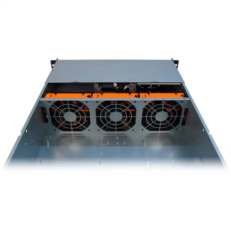 Inter-Tech 3U-30255 stelažinis korpusas, juodas, nerūdijantis plienas