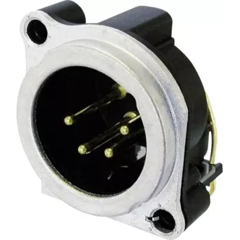 Neutrik NC4MBH XLR jungtis - juoda, bronzinė, metalinė