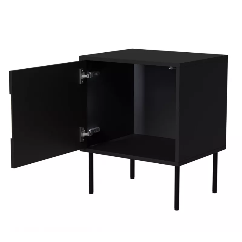 Cama INSERTO Naktinė spintelė, 2 vnt., 50x40x61.5 cm, juodas + LED