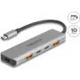 DeLOCK 64302 USB 3.2 Gen 2 tipo C dokų stotelė, metalinis korpusas, 95 W, pilka