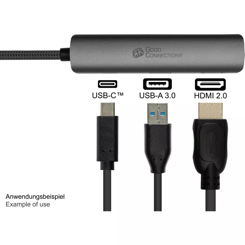 USB Type-C centrinis įrenginys Alcasa HUB-C002A 5000 Mbit/s HDMI USB 3.0