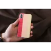 Dėklas iš medžio man and wood iPhone X/XS — pink pie white