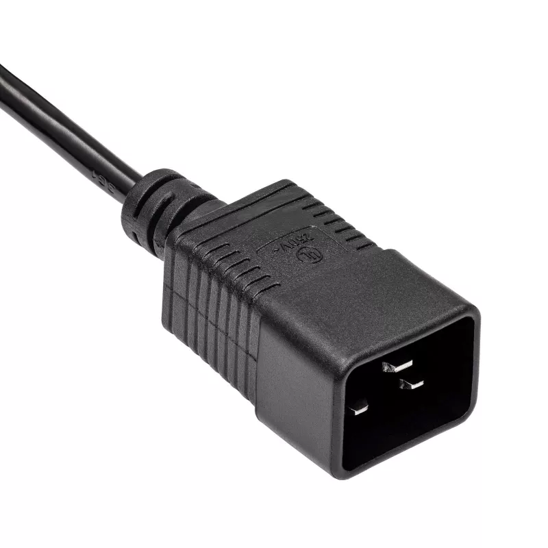 Akyga AK-UP-03 serverio maitinimo kabelio ilgintuvas IEC C20–C19, 1,8 m, juodas