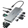 USB-C stotelė Aukey CB-C89 10-in-1 su RJ45 1000Mbps, HDMI 4K, keliomis jungtimis