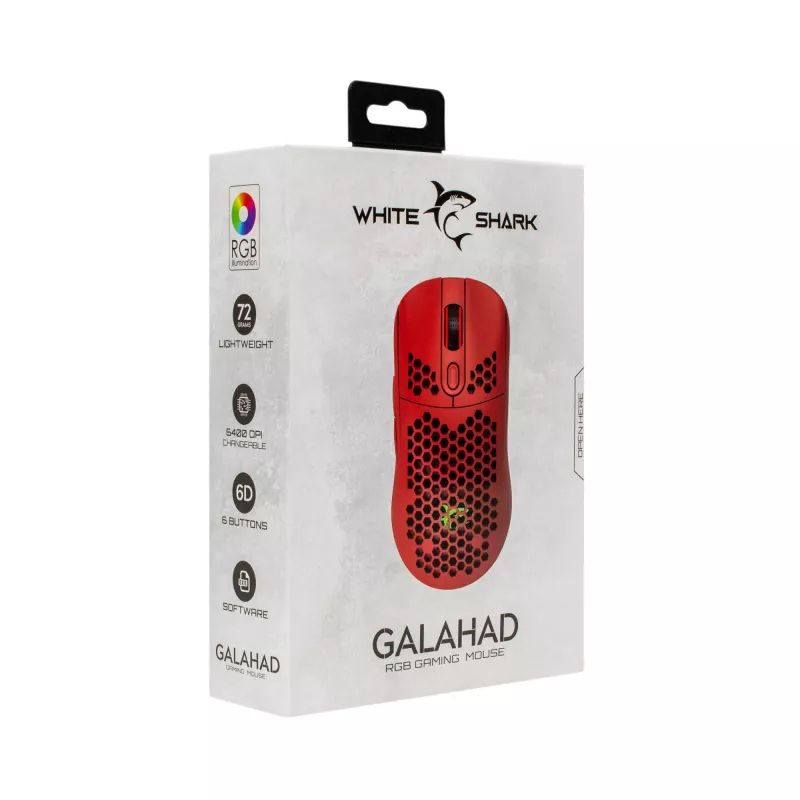 Pelė White Shark GALAHAD-RED USB Type-A