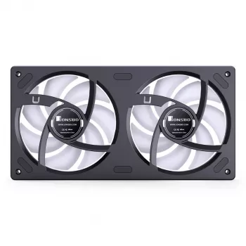 Jonsbo ZB-240BR 120mm atvirkštinės mentės ARGB PWM 2 vnt. korpuso ventiliatoriai – juodi