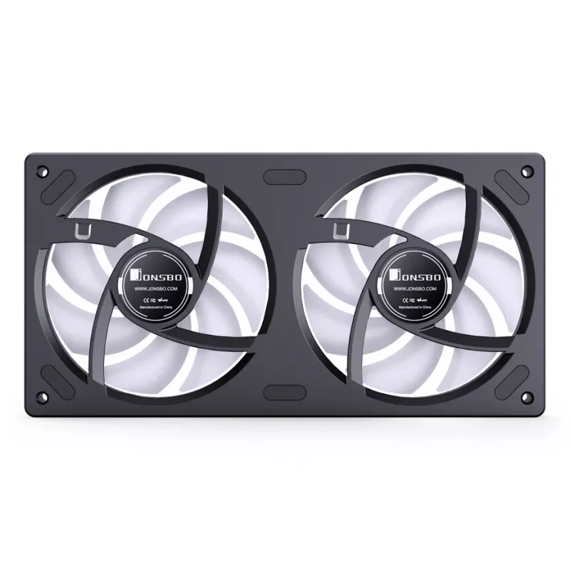 Jonsbo ZB-240BR 120mm atvirkštinės mentės ARGB PWM 2 vnt. korpuso ventiliatoriai – juodi