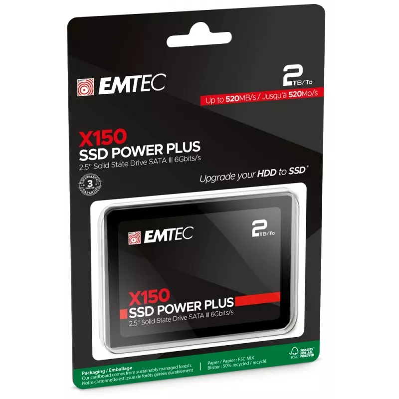 Emtec X150 Power Plus SSD 2 TB vidinis 2,5 colio SATA 6Gb/s (ECSSD2TX150)