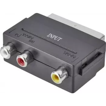SpeaKa Professional RCA / SCART adapteris [3x RCA lizdas - 1x SCART kištukas] juodas (SP-7869904)