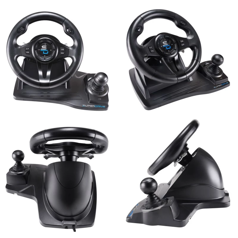 Subsonic SA5596-NG žaidimų vairas su pedalais USB, juodas, 270°