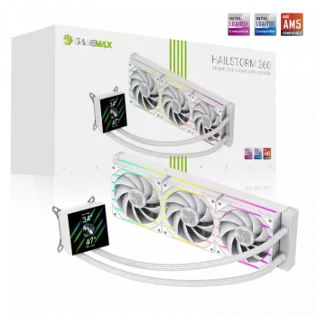 Gamemax HAILSTORM 360 LCD | Baltas | CPU skysčio aušintuvas
