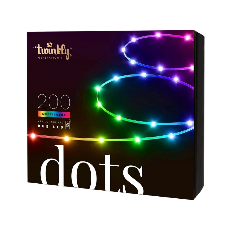 LED girlianda Twinkly TWD200STP-TEU įvairiaspalvė vidaus juosta, 5 cm tarpai, IP20, permatomas kabelis