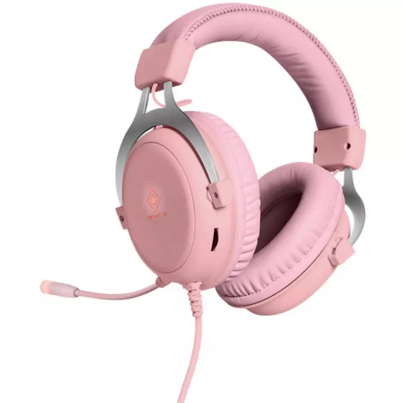 Deltaco GAM-030-P Ausinės su mikrofonu Laidinės Galvos juosta Žaidimams USB Type-A Rožinės (GAM-030-P)