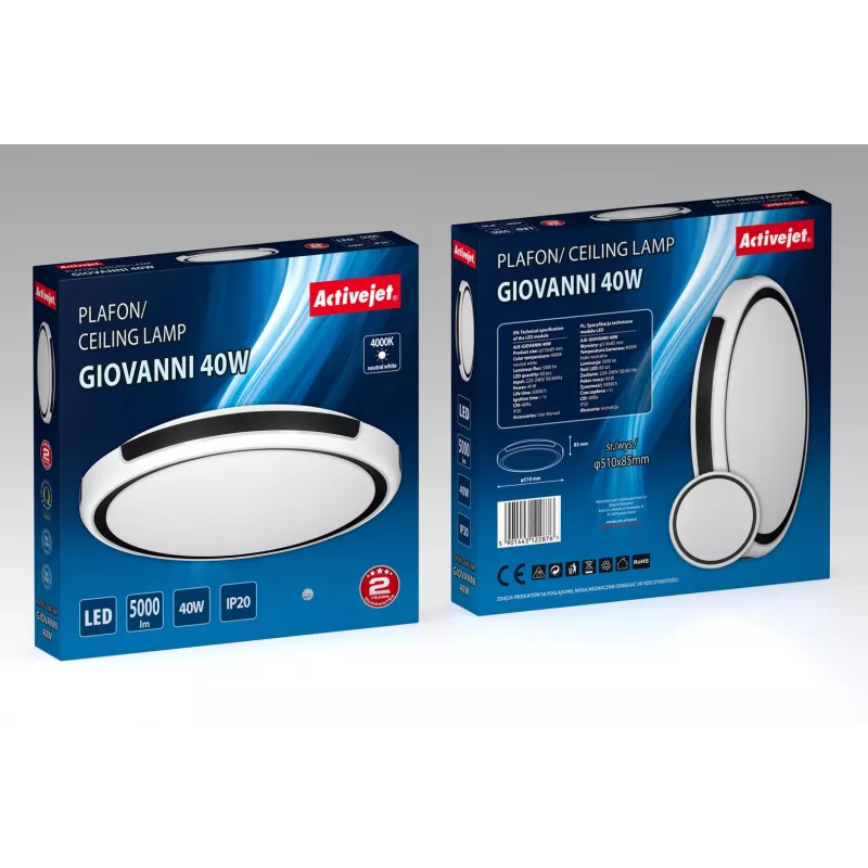 Activejet AJE-GIOVANNI LED lubų šviestuvas, 40W