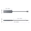 USB šakotuvas Aukey CB-H36 – 4 prievadai USB 3.2 Gen 1 Type-A, pagrindinis USB 2.0, 5000 Mbit/s, aliuminis sidabrinis