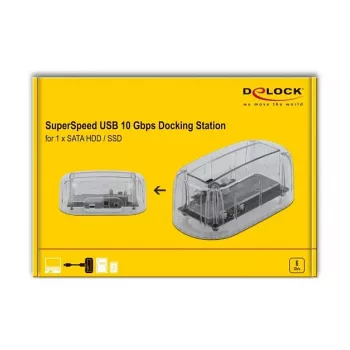 DeLOCK 64089 SATA dokavimo stotelė HDD/SSD 2.5/3.5 colio permatoma