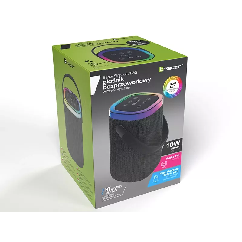 Belaidės ausinės TRACER TRAGLO47615 True Wireless Stereo su RGB apšvietimu
