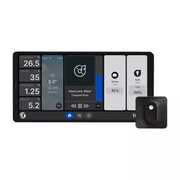 Shelly Wall Display X2 WiFi/BLU juodas su H&T – Dvigubas valdymo skydelis