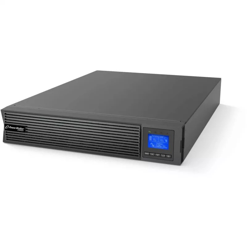 UPS stelažinis PowerWalker VFI 3000 LICR IoT PF1 ON-LINE 3000VA 8x IEC C13 USB-B RS-232 LCD 2U