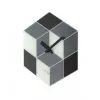 NeXtime klok 8171 Cubic, 43,5x37 cm, sieninis, juoda/balta/pilka