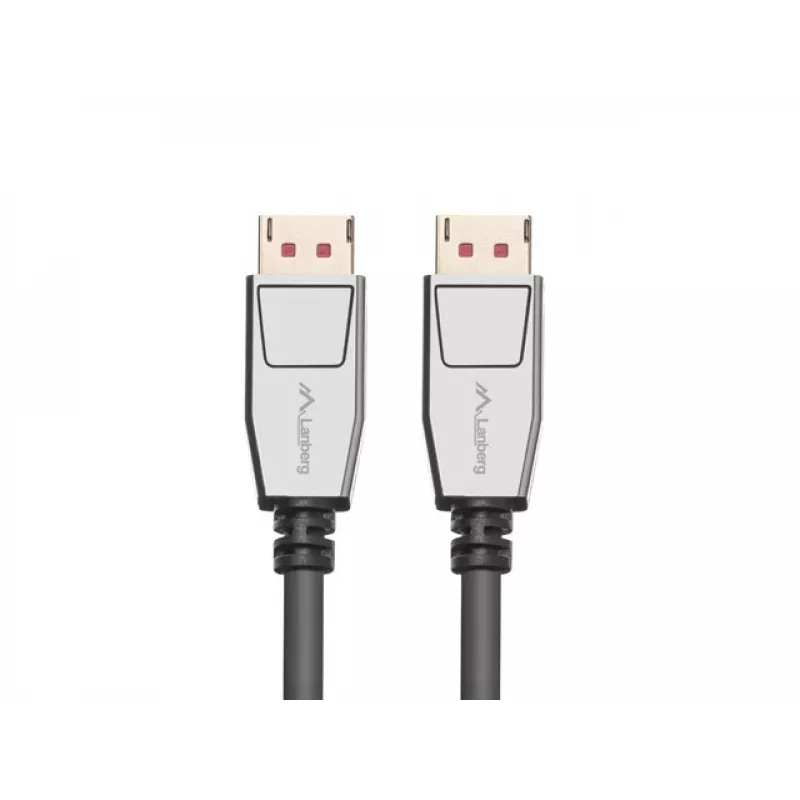 DisplayPort kabelis LANBERG CA-DPDP-20CU-0010-BK — DisplayPort į DisplayPort, 1 m, juodas/sidabrinis