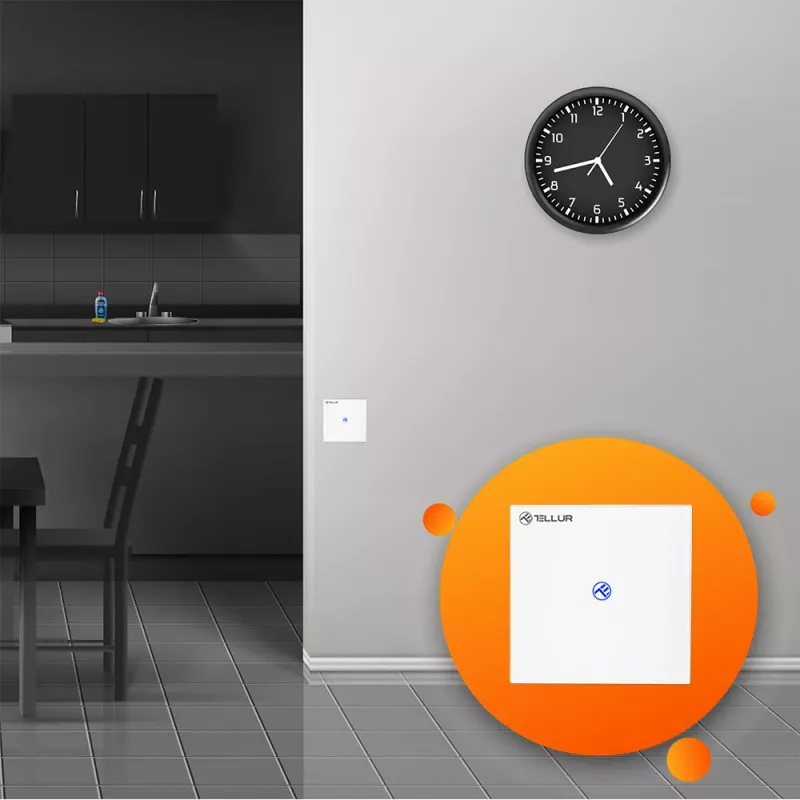 Tellur SS1N išmanusis WiFi jungiklis — 1 kanalas, 1800W, 10A