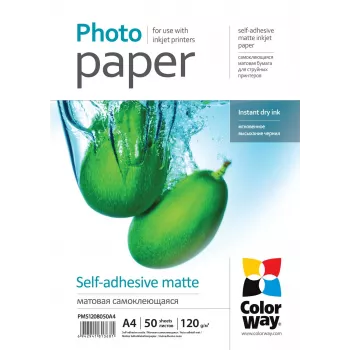 Lipni matinė fotopopieriaus plėvelė ColorWay PMS1208050A4 120 g/m² A4
