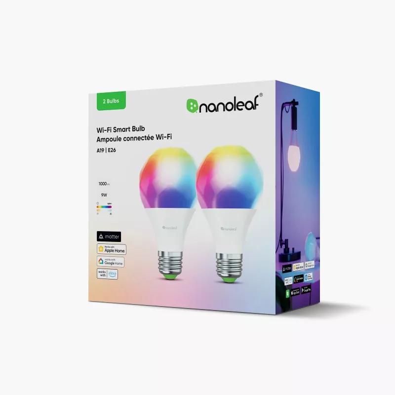 Nanoleaf Essentials Smart lemputės - 2 vnt. A60-E27