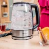 Cecotec Kettle ThermoSense 340 Clear | Elektrinis | 2200 W | 1.7 L | Stiklinis | 360° sukamas pagrindas | Skaidrus
