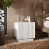 Naktinis staliukas Cama 2 vnt LIVERTI 45x42x47 cm baltas MDF/medžio drožlių plokštė
