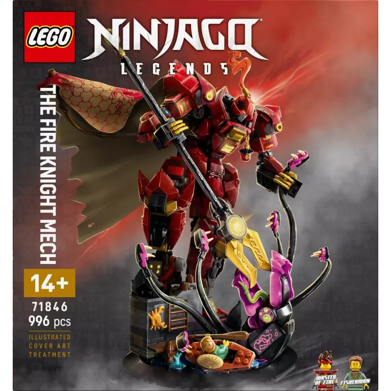 LEGO statybinis rinkinys NINJAGO 71846 Ugnies riterio mechas, 996 dalių, 2 minifigūrėlės, judrios galūnės, 260 mm aukštis