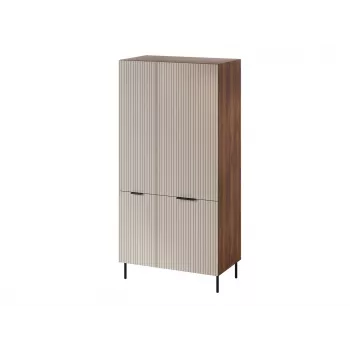 Drabužių spinta Cama Meble ALMERA Cama 5 90x52x185 cm, riešutmedžio rėmas, kaspininės durys, 6 lentynos
