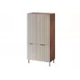 Drabužių spinta Cama Meble ALMERA Cama 5 90x52x185 cm, riešutmedžio rėmas, kaspininės durys, 6 lentynos
