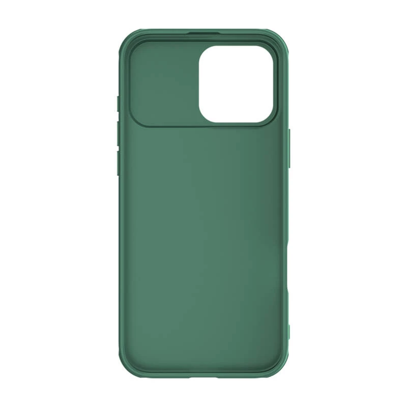 Apsauginis dėklas Nillkin CamShield Pro, skirtas iPhone 16 Pro Max, žalias, su slankiojančiu kameros dangteliu, galinė ir šoninė apsauga