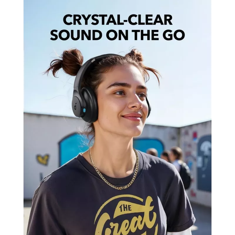 Ausinės ant galvos Anker Soundcore Q11i, Bluetooth 5.0, iki 20 h baterija, įmontuotas mikrofonas, tamsiai pilka