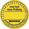 Benning techninės patikros lipdukai 300 vnt., skirti prietaisų testeriui 756212, 30 mm skersmens, kitos patikros data (756212)
