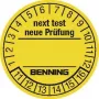 Benning techninės patikros lipdukai 300 vnt., skirti prietaisų testeriui 756212, 30 mm skersmens, kitos patikros data (756212)