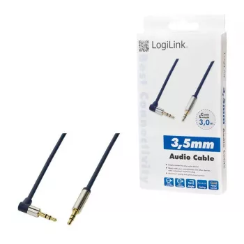 LOGILINK CA11300 LOGILINK – Garso kabelis 3,5 mm lizdas – lizdas 90° 3 m Mėlyna