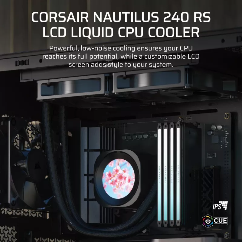 Skysčio aušintuvas „Corsair Nautilus 240 RS LCD“ 12 cm juodas