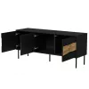 TV spintelė cama meble INSERTO 3D 143.5x40x61.5 cm juoda su LED, medžio drožlių plokštės viršus