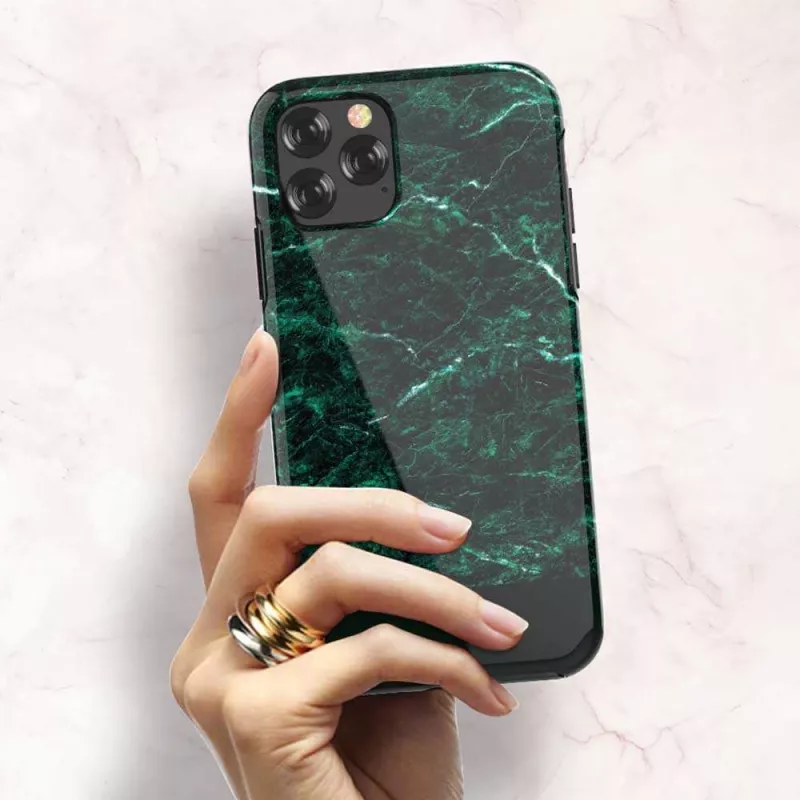 Apsauginis dėklas Devia Marble iPhone 11 Pro Max – žalias, plonas, kietas