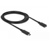 USB ilginimo laidas Delock SuperSpeed USB 3.2 Gen 1 2m USB C juodas