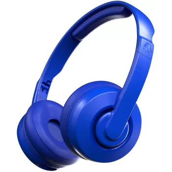 Skullcandy Cassette belaidės ausinės ant ausų, mėlynos