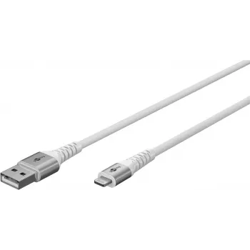 Goobay Lightning auf USB-A Supersoftes Textilkabel mit Metallsteckern, 2 m (74512)