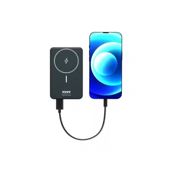 Power Bank Port Designs 907005 10000 mAh belaidžiu įkrovimu juodas