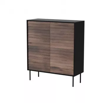 Cama 4D CORTINA komoda 102x40x118 juodas/riešutas