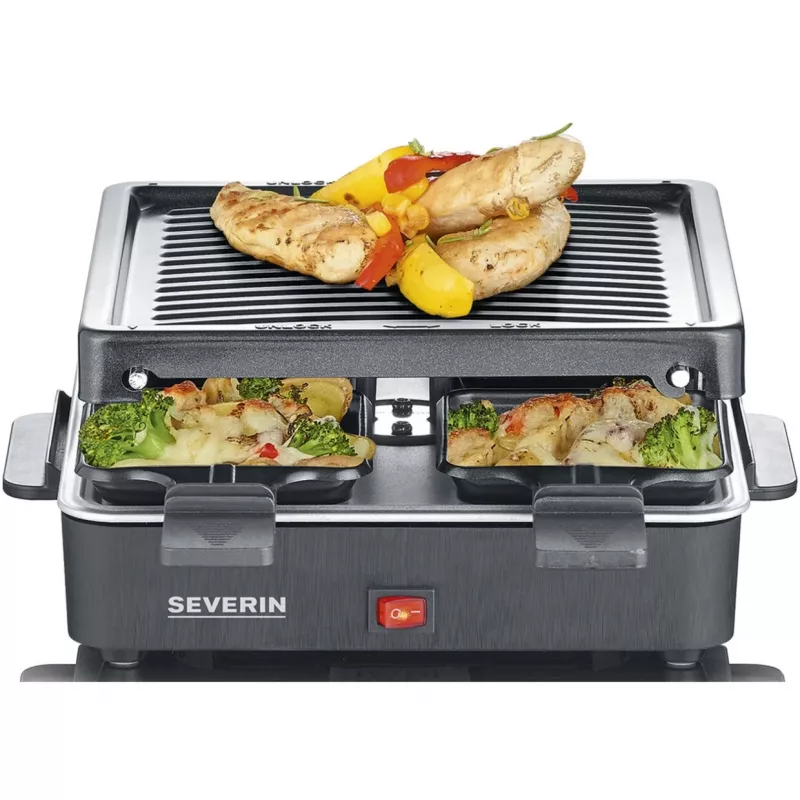 Severin Mini Raclette Grilis 4 Maži Nelimpantys Keptuvėliai 600 W