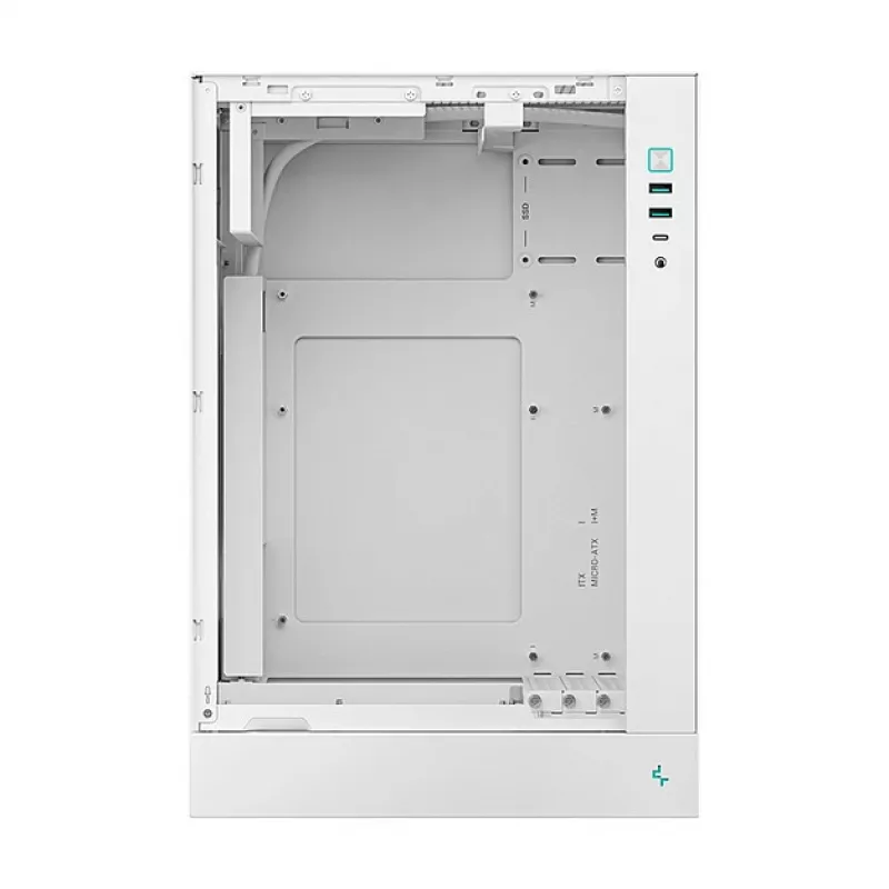 DeepCool CH170 PLUS WH Midi Tower kompiuterio dėžė, Micro ATX, be maitinimo bloko, 4 plėtimo lizdai, balta