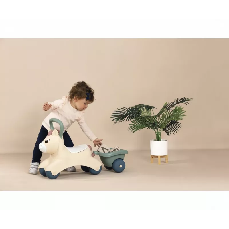 Smoby Little Baby Pony vaikų vaikštynė su priekaba